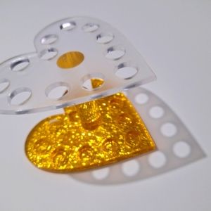 Heart Shaped Makeup Brush Holder - glitter and gold - New in package